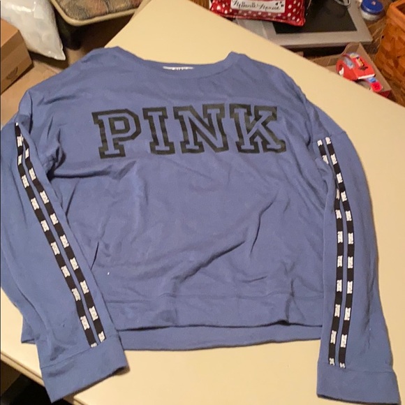 PINK Victoria's Secret Tops - PINK Ribbon Tape Sleeve Pullover